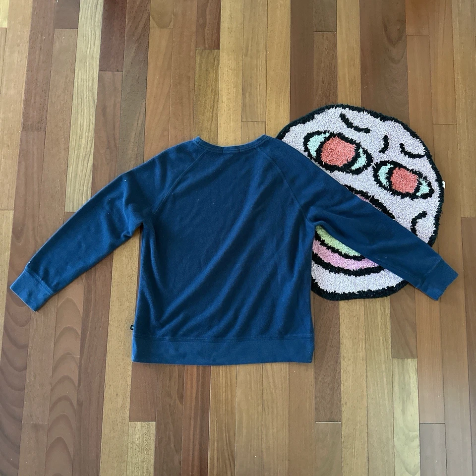 Pullover Banana Republic Hombre Talla Grande Manga Larga Waffle Crew Azul Marino Nuevo con Etiquetas Foto 3 de 4