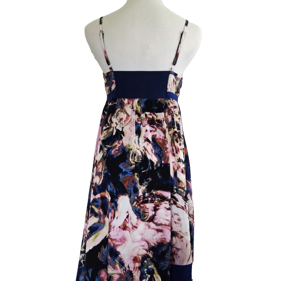 Vestido Assimétrico Feminino SIMPLY VERA WANG Pequeno Rosa Azul Abstrato - Imagem 2 de 4