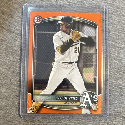 Bowman 2024 Draft Leo De Vries Orange BD-87 Oakland Athletics Card /25 