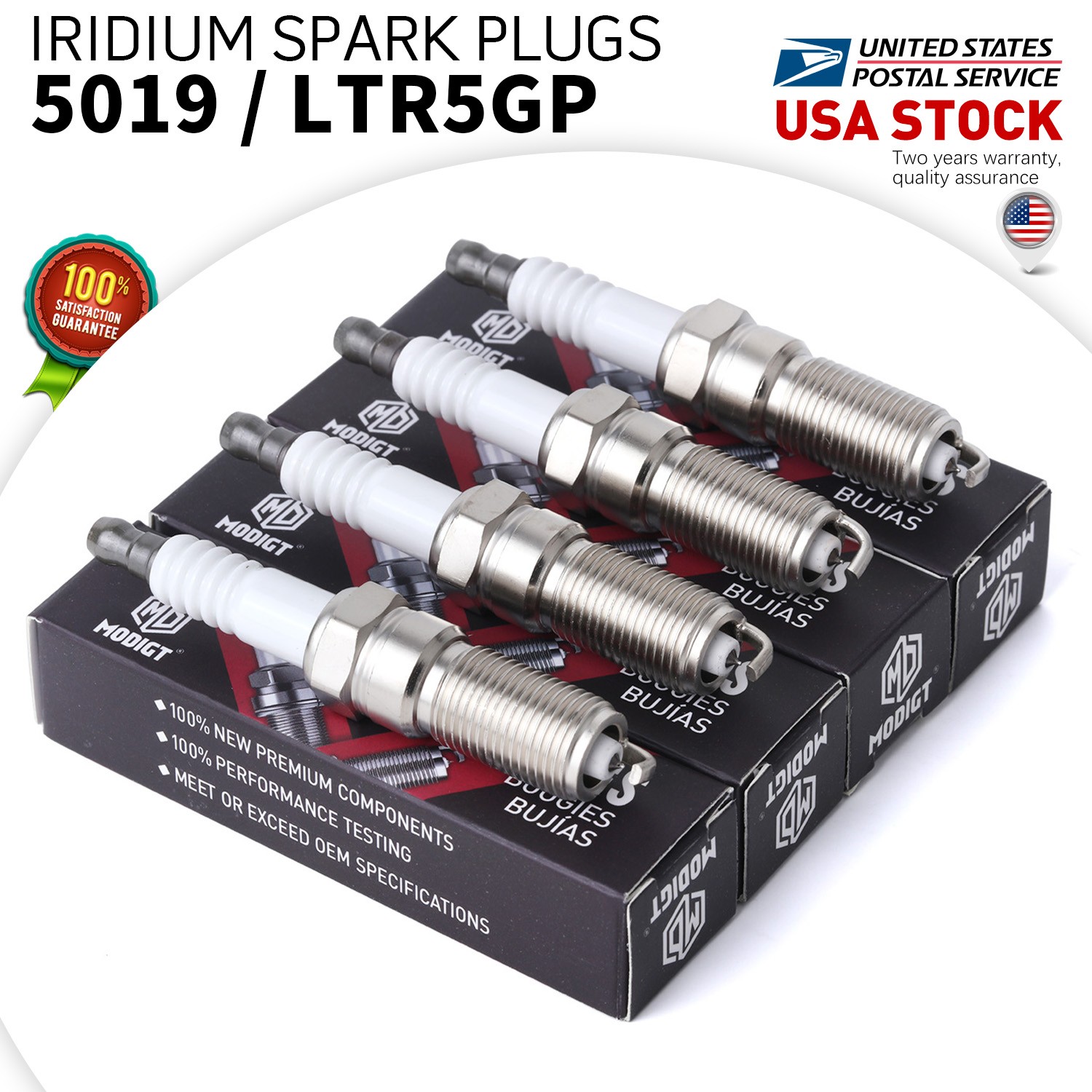 Set of 8 OEM Spark Plugs Replacement LTR5GP For NGK 5019 LTR5GP NEW Iridium