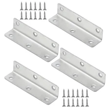 Right Angle Bracket 4x1 Inch L Shaped Stainless Steel Corner Brace 4 PCS