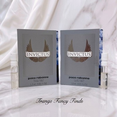2 x Paco Rabanne Invictus EDT Eau De Toilette SAMPLE Spray 0.05oz 1.5ml EACH NEW