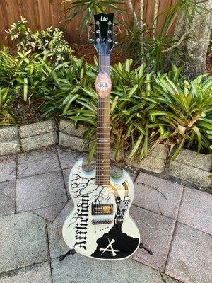 ESP Viper Electric Guitar Deluxe Custom Brand AFFLICTION White Black Graphic NEW