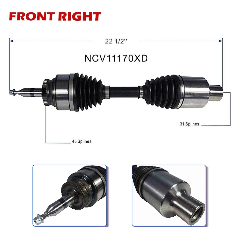 Par de montaje de eje delantero CV - trabajo extremo para camioneta Ford F-150 2015-2016 Foto 3 de 4