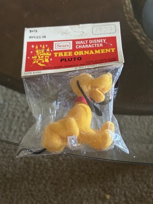 Vintage Disney Christmas Holiday Ornament Flocked Pluto Character Sears NIP 1979