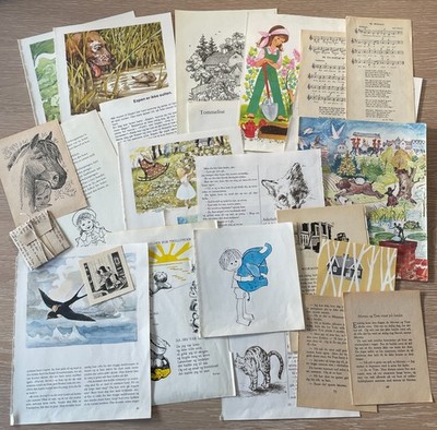 30 Teile Vintage Skandinavisches Kinderbuch Ephemera Junk Journal 60er 70er