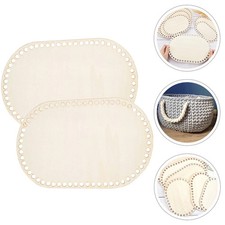 2 Pcs Wooden Basket Crochet Base Bags Bottom Shaper with Holes for Diy
