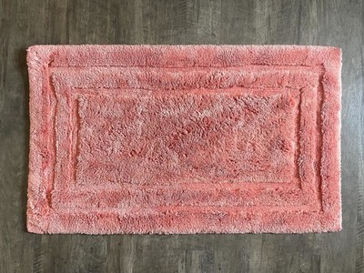 Ralph Lauren Floor Mat Coral Tufted 100% Cotton Thick & Plush 21x36