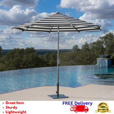 10' Outdoor Patio Market Umbrella Auto-Tilt Sun Shade Aluminum Crank Lift New