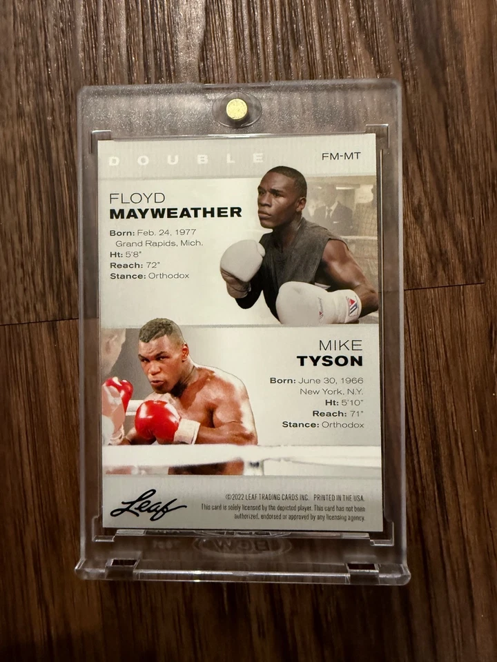 2022 Leaf- Mike Tyson / Floyd Mayweather- Auto Autograph - Image 2 of 2