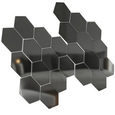 Mirror Stickers for Walls, 3.09 Inch Hexagon Self Adhesive Acrylic Mirror Wal...