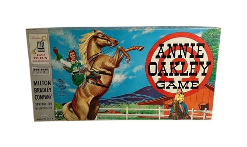 🎯🤠 Annie Oakley Game • 1950s Milton Bradley • COMPLETE w/ Sealed Money Vintage