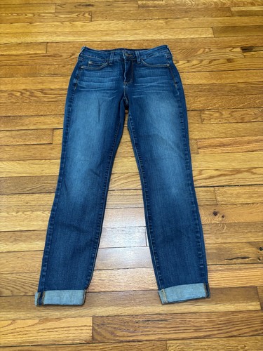 NYDJ Skinny Boyfriend Damen Jeans Größe 2 Lift Tuck Dark Wash Stretch Denim Bündchen