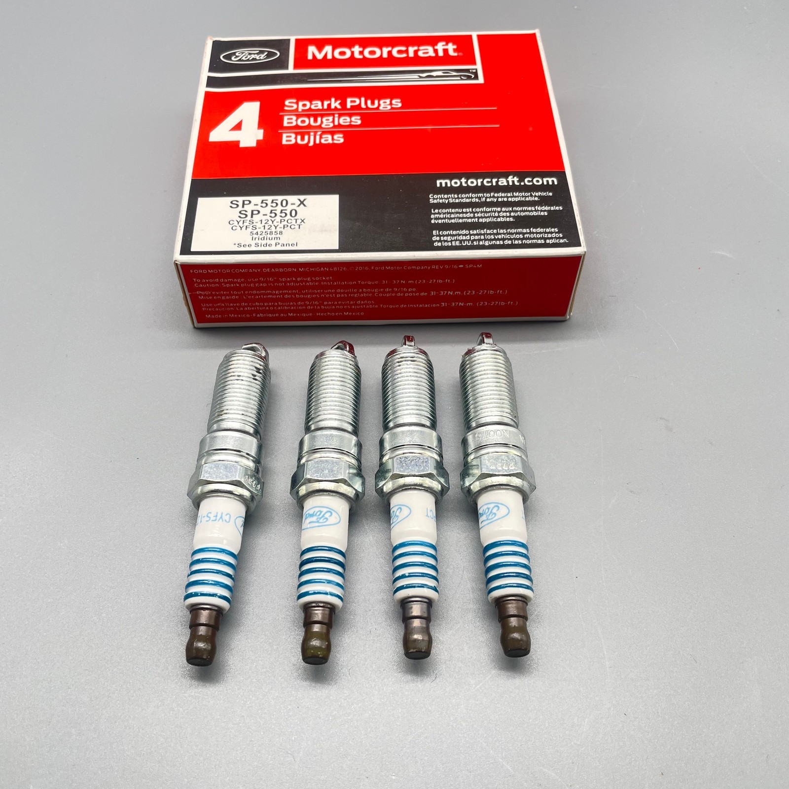 NEW Set of 4:Motorcraft Ford Iridium Spark Plugs SP550X CYFS12YPCT USA Sell