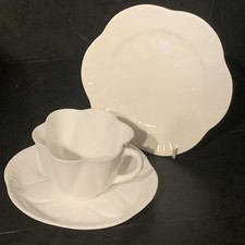 Antique Shelley Bone China Tea Trio Dainty White 