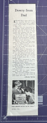 1956 PRINT ARTICLE  DOWRY FROM DAD BY EVELYN SPRING 9 ESSENTIAL TOOLS FOR ARDZIE