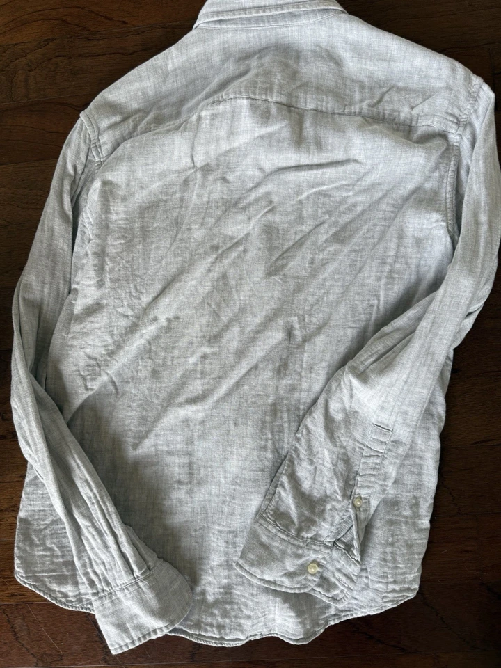 Club Monaco Slim Fit Cotton Linen Button Down Medium - Image 2 of 3