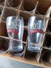Samuel Adams Cherry Wheat  Beer Glass Set Of 2 Brand New Free Shipping