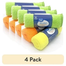 Great Value 4 Pack Microfiber Cleaning Cloth 2 Count Each Multicolor Wipes