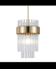 Gold Pendant Lights Kitchen Island,1-Light Crystal Light