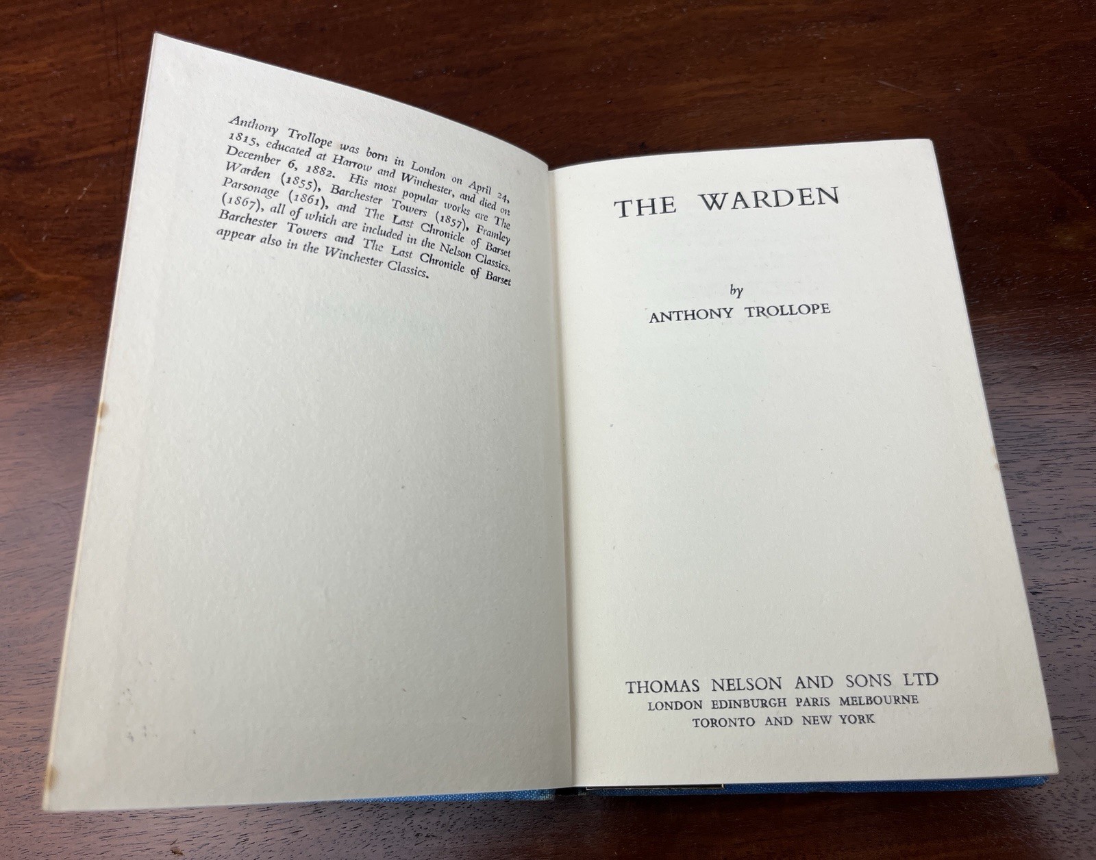Anthony Trollope The Warden Thomas Nelson Vintage Hardback Novel c1950s image 7