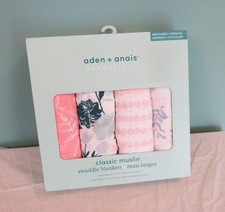 ADEN ANAIS ESSENTIALS CLASSIC MUSLIN SWADDLE BLANKETS SET OF 4 NEW