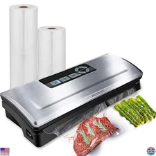 Powerful Vacuum Sealer Machine, 8-in-1 Presets, 4 Modes, Compact Design, Silver