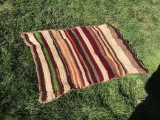 Handmade Crochet Afghan Throw Lap Blanket 34” X 54” Multicolor Smoke Free Home