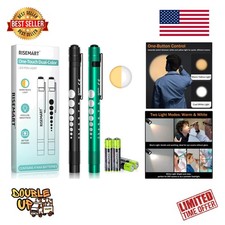 2-Pack Pen Light for Nurses Medical Penlight with One-Button Switch, White W
