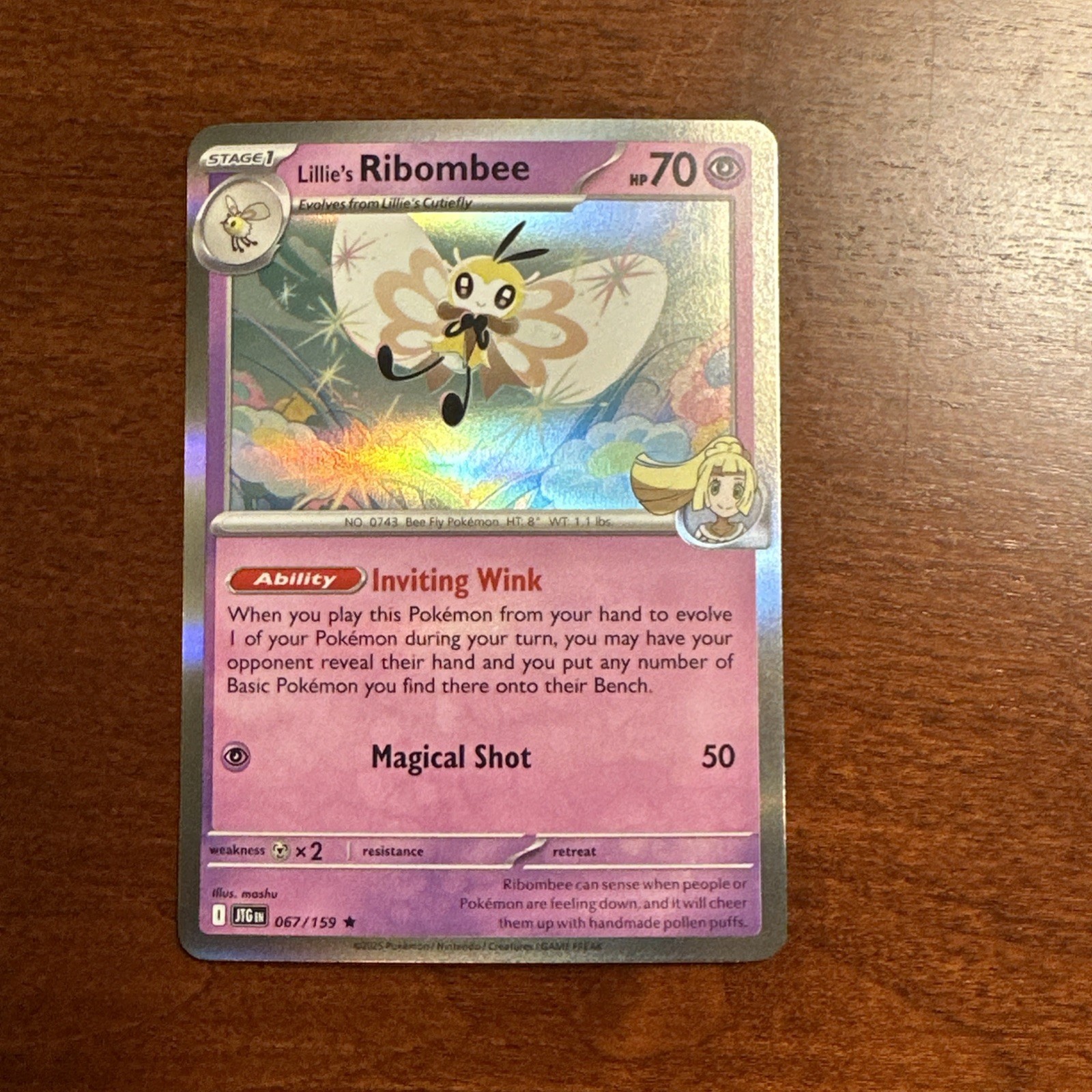 Lillie's Ribombee 67/159 Sv09: Journey Together Rare Holo Pokémon TCG NM