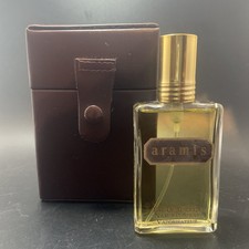 Men Aramis Eau de Toilette Natural 1.7 OZ Spray Collectible Leather Case Vintage