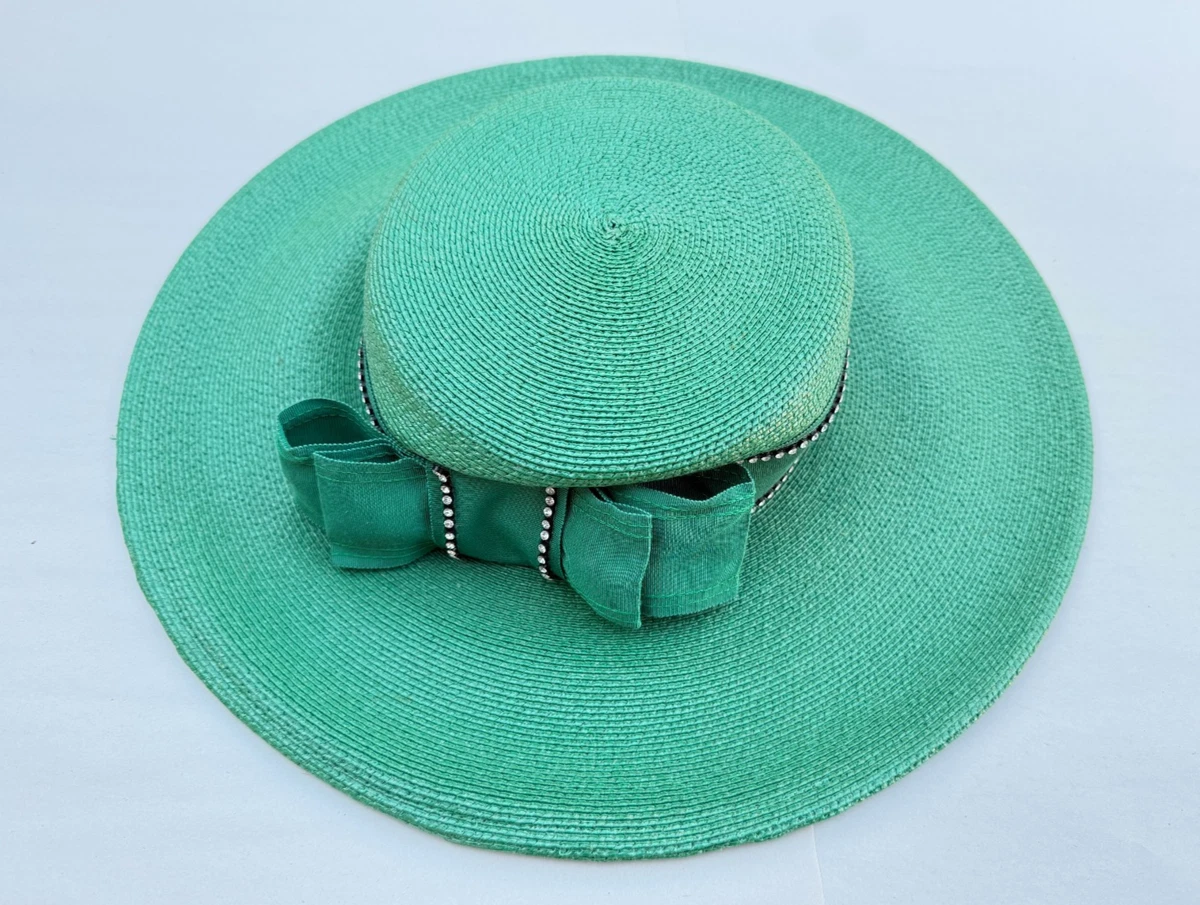 Green Straw Vintage Hats for Women for sale | eBay display picture 1