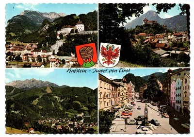 Postcard Kufstein jewel of Tyrol against tame emperor lower town square