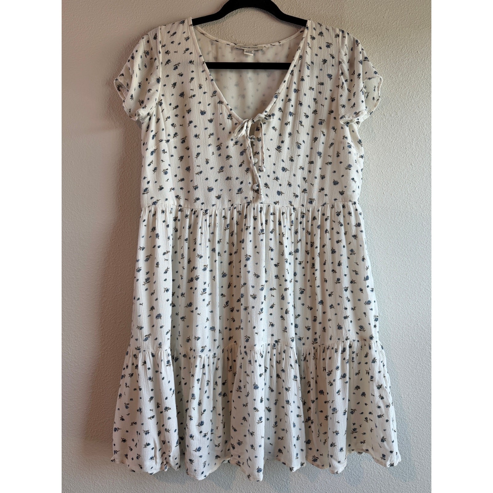 American Eagle Short Sleeve Babydoll Dress Size Small Spring Floral Cottagecore