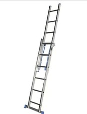 Mac Allister 2.5m Aluminium 3-Way Combination Ladder In Silver Colour