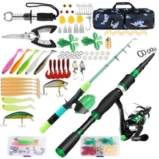 Family Fishing Pole Combo, 2PCS Portable Parent-Child Travel Fishing Kit, 6.8...