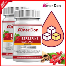 2 Packs Berberine 1200mg High Absorption For Blood Sugar Immune 3 Months Supply
