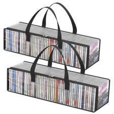 CD Storage Bags, Clear PVC Plastic CD Case Holder CD 21.3"L x 6.3"W x 5.3"H 2