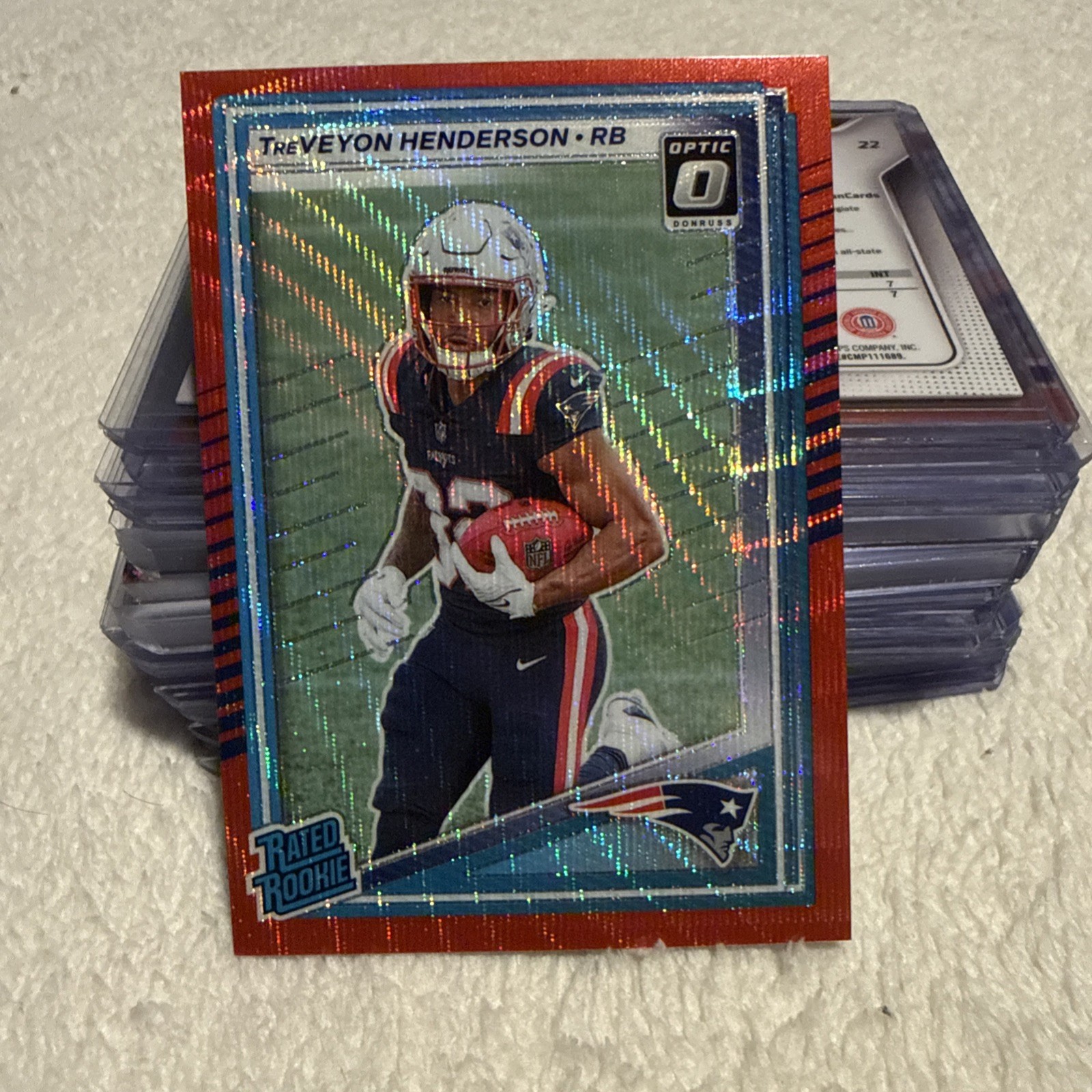 2025 Donruss TreVeyon Henderson Rated Rookie Optic Preview Red Wave #332 (RC)