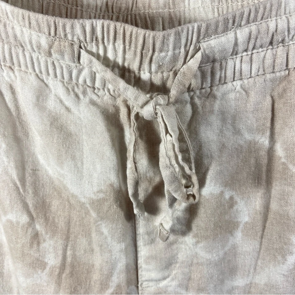 Старый темно-синий женщин льняной смеси шорты большой прибрежный пляжный нейтральный галстук краситель отпуск - Изображение 4 из 4