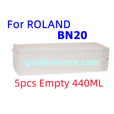 5X 440ml Empty Refillable Cartridge Roland Versastudio BN-20 BN20 BN20A w/ chip