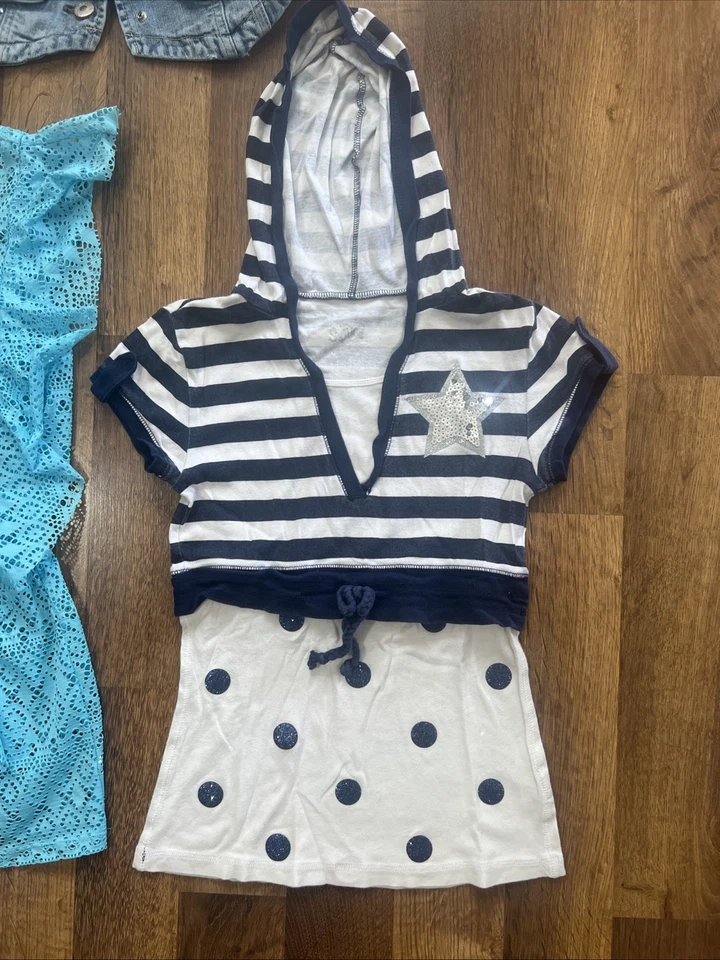 Justice Clothing Lot Of 3, Sleeveless Denim Studded Jacket And 2 Dresses Size 12 - Image 4 of 4