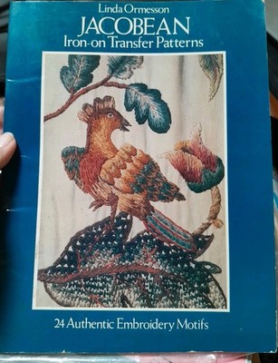 Jacobean Iron-on Transfer Patterns, Ormesson, Linda, 1978 24 Embroidery Motifs