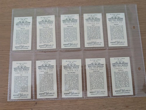 Godfrey Phillips.."BRITISH BIRDS and THEIR EGGS"..Complete Set 50...Issued 1936 - Picture 6 of 10
