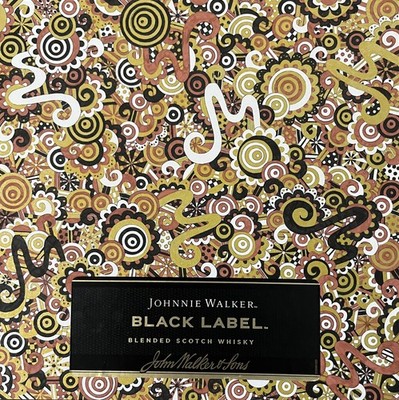 Hand-drawn Johnnie Walker Black Label Scotch Whiskey Wall Art