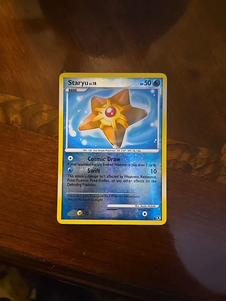 Pokemon STARYU 83/111 Reverse Holo (2009 Rising Rivals) LP/Light Play