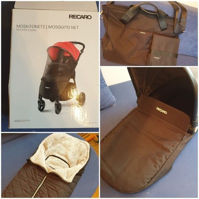 Großes Recaro Set mit Babywanne und Adapter für  Citylife, Moskitonetz, Tasche