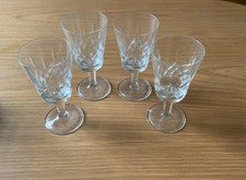 French Crystal Wine Glasses Sherry Goblets Set of 4 Vintage
