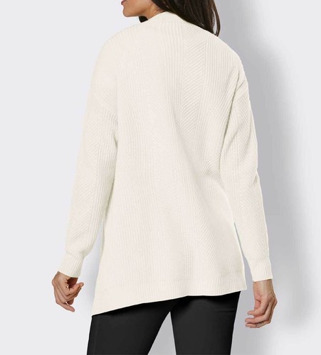 CRÉATION L PREMIUM Damen Merino-Kaschmir-Longstrickjacke, ecru - Picture 2 of 4