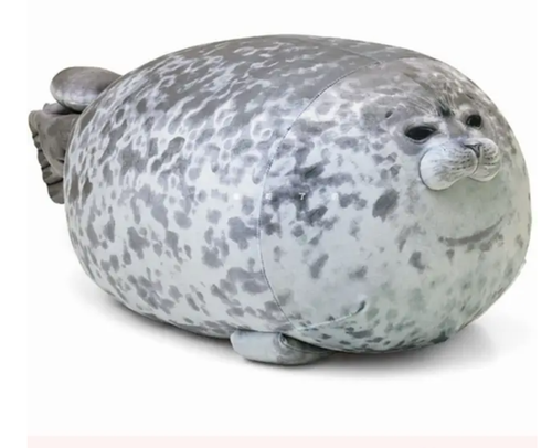 Chubby Angry Blob Seal Pillow, Stuffed Plush Animal 3D Novelty Sea Large 20cm - 第 5/5 張圖片
